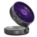 Ventilateur Pliable 4-en-1 Rechargeable USB - Silencieux, 5 Vitesse avec Éclairage LED