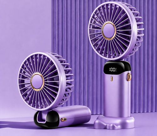 Ventilateur Portable Mini USB – 6 Vitesses, Écran LED, Rechargeable, Pliable, Ultra Silencieux