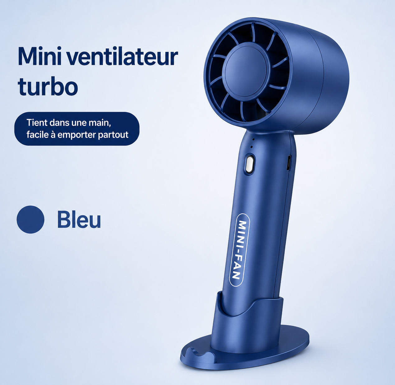 Mini ventilateur turbo USB portable – Rechargeable, puissant et silencieux