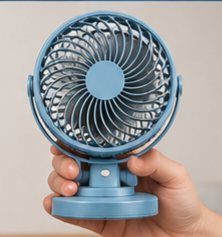 Ventilateur Portable 4-en-1 Rechargeable USB – Rotation 720° avec LED